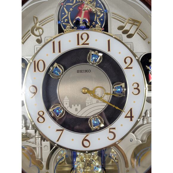 Seiko Melodies In Motion Musical Clock Hi-Fi Beatles Songs QXM160BRH VIDEO - Picture 2 of 14